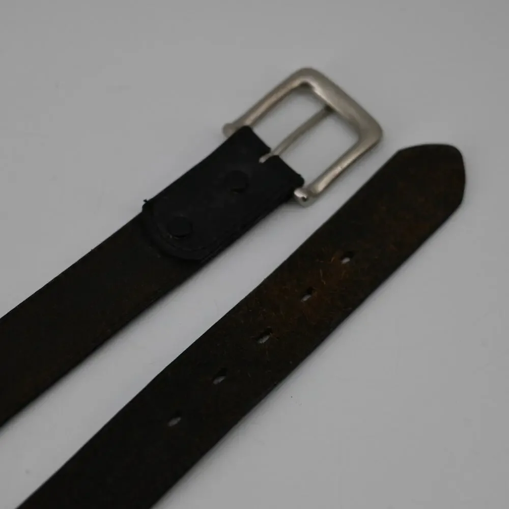 Men's Leather Belt Size 46 Black Basket Weave Casual Security Uniform